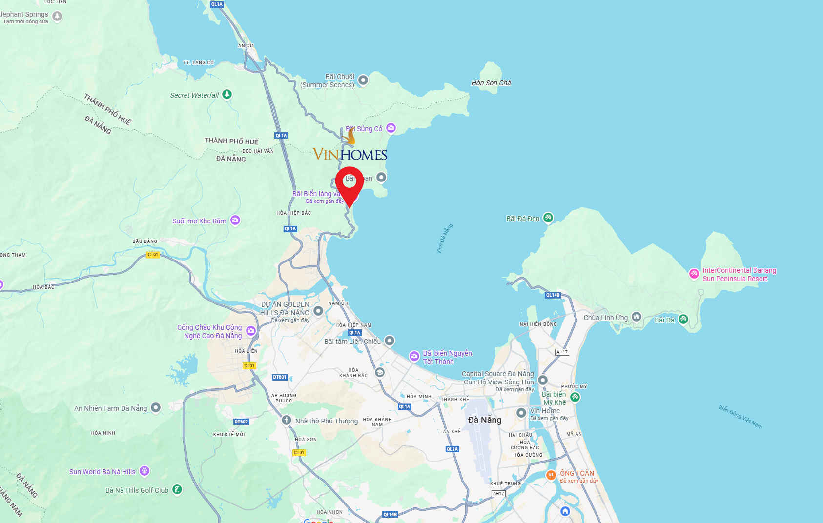Vị trí dự án Vinhomes Làng Vân Đà Nẵng – Kết nối hoàn hảo giữa thiên nhiên và trung tâm thành phố